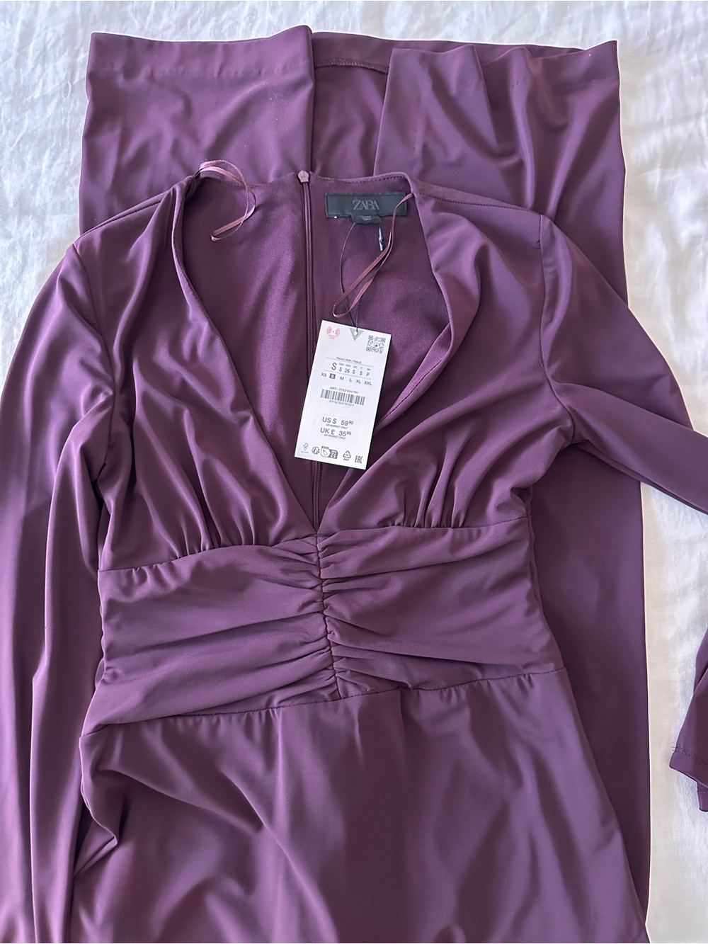 Zara Plum Color Maxi Dress NWT (size S)